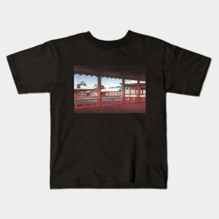 A Corridor at Miyajima by Kawase Hasui Kids T-Shirt